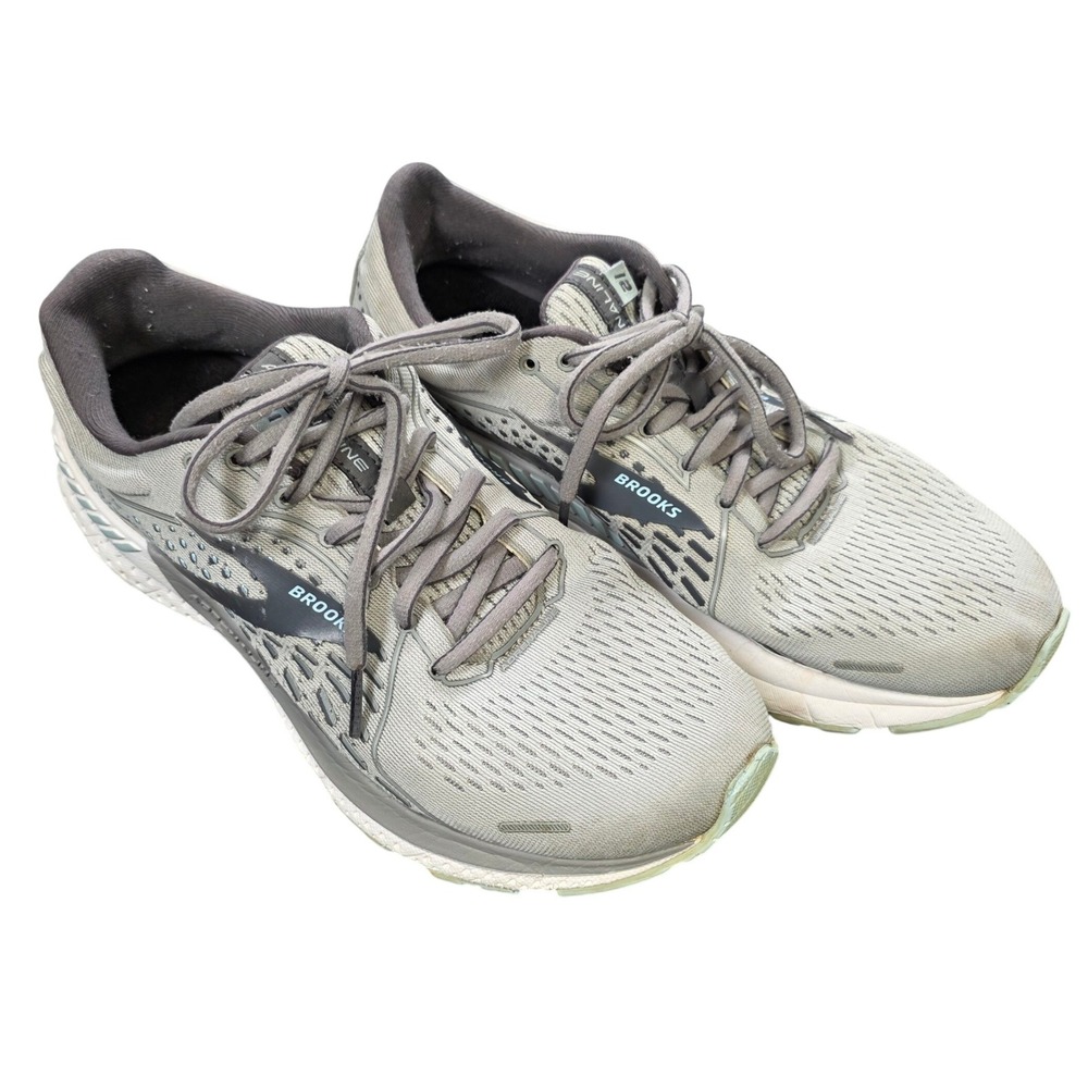 Brooks Adrenaline GTS 21 Running Shoes Women's Size 9 Wide Gray Alloy Mesh